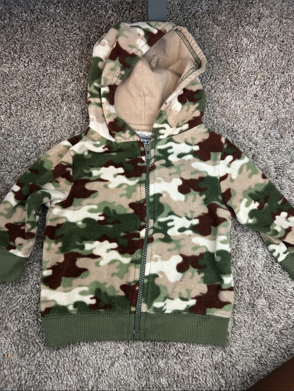 Garanimals Green Brown Tan Camo Fleece Zip Hoodie